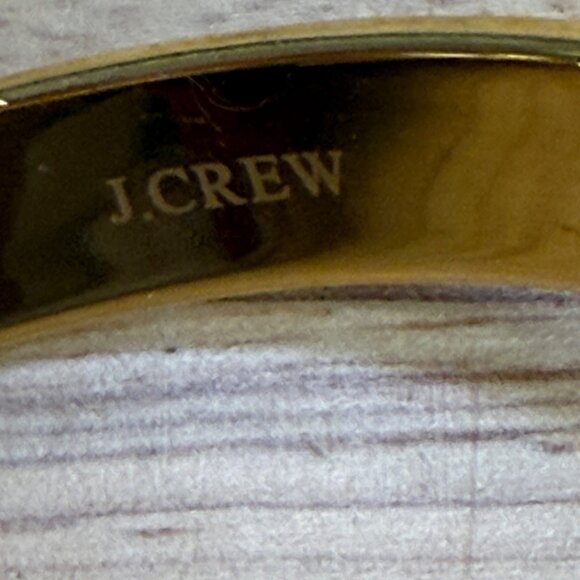 J. Crew Orange Enamel & Gold-Tone Bangle Bracelet With Woven Pattern - Picture 4 of 8